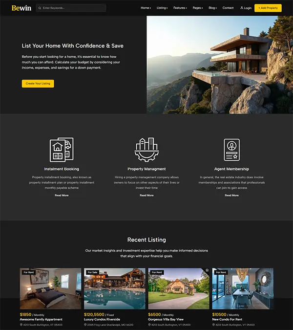 real estate template