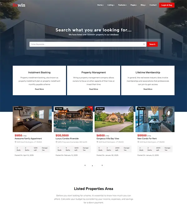 real estate template